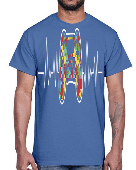autism gamer heartbeat 27#- autism- Cotton Tee