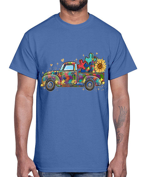 autism pick up truck- autism- Cotton Tee
