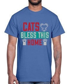 cats bless this home Style 36#- cats- Cotton Tee