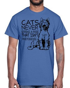 cats never strike a pose that isnt photogenic- cats- Cotton Tee