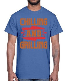 chilling and grilling 90#- bbq- Cotton Tee