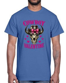 cowboy valentine western valentine 349#- western- Cotton Tee