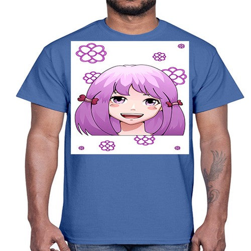 cute ponytails purple hair girl 63#- anime- Cotton Tee