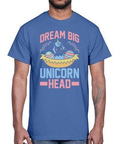 dream big unicorn head 98#- unicorn- Cotton Tee