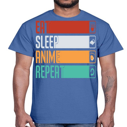 eat sleep anime repeat225#- anime- Cotton Tee