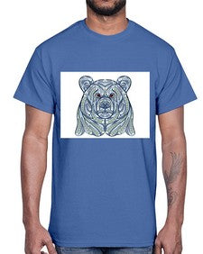 ethnic bear 416#- mandala- Cotton Tee