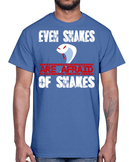 even snakes are afraid of snakes- snake- Cotton Tee