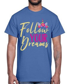 follow your dreams 133#- unicorn- Cotton Tee