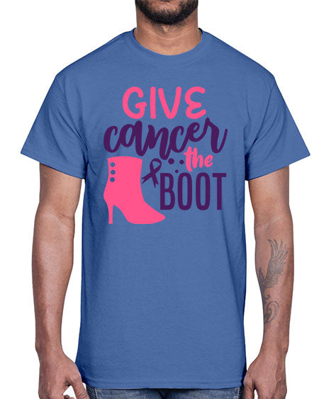 give cancer the boot Style 1#- breast cancer- Cotton Tee