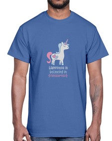 happiness is believing in unicorns 158#- unicorn- Cotton Tee
