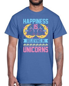 happiness is believing in unicorns 164#- unicorn- Cotton Tee