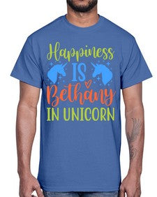 happiness is bethany in unicorn 165#- unicorn- Cotton Tee