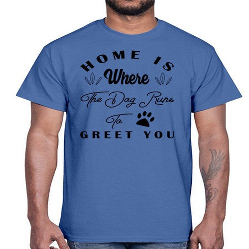 home is where the dog 153#- dogs- Cotton Tee