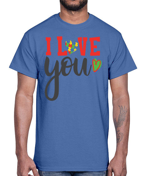 i love you Style 23#- autism- Cotton Tee