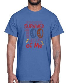 kindergarten Grade survived one hundred days of me 424#- one hundred days- Cotton Tee