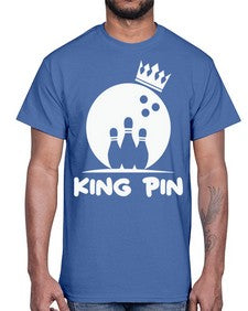 king pin bowling couples 712#- bowling- Cotton Tee