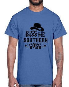 kiss me southern sass 711#- western- Cotton Tee