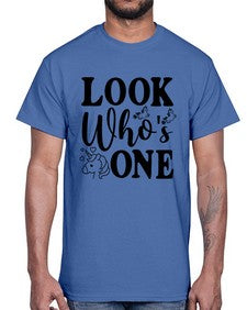 look whos one 262#- unicorn- Cotton Tee