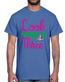 look whos three 266#- unicorn- Cotton Tee