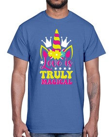 love is truly magical 270#- unicorn- Cotton Tee
