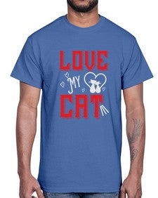 love my cat Style 67#- cats- Cotton Tee