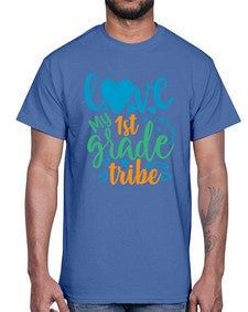 love my first grade tribe 519#- first grade- Cotton Tee