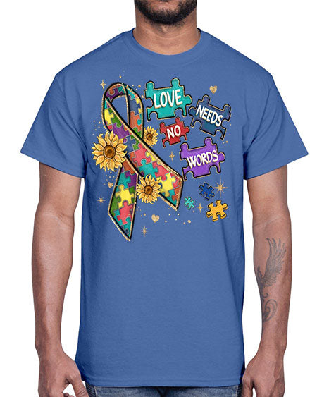 love needs no words- autism- Cotton Tee