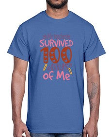my teacher grade survived one hundred days of me 551#- one hundred days- Cotton Tee