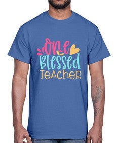 one blessed teacher 560#- teacher- Cotton Tee