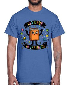 one hundred Days in the Books 567#- one hundred days- Cotton Tee