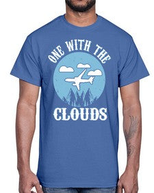 one with the clouds  34#- airplane- Cotton Tee