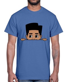 peekaboo boy 18#- black boys or men- Cotton Tee