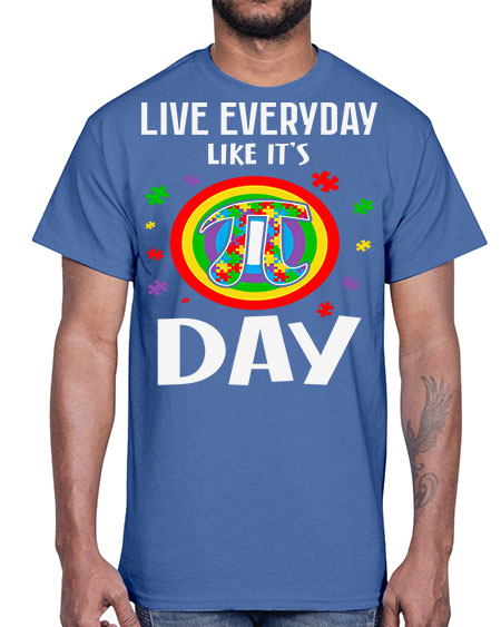 pi day autism puzzle math 111#- autism- Cotton Tee