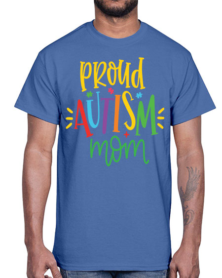 proud autism mom Style 35#- autism- Cotton Tee