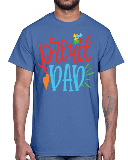 proud dad Style 36#- autism- Cotton Tee