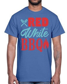 red white bbq 374#- bbq- Cotton Tee