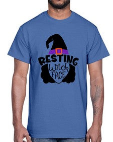 resting witch face 27#- witch- Cotton Tee