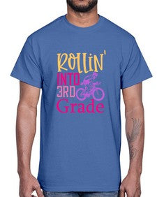 rollin into third grade 782#- third grade- Cotton Tee