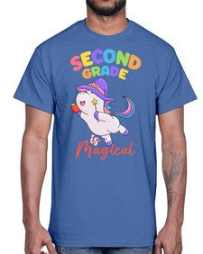 second Grade is Magical Unicorn 821#- second grade- Cotton Tee