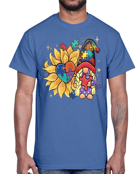 sunflower gnome autism- autism- Cotton Tee