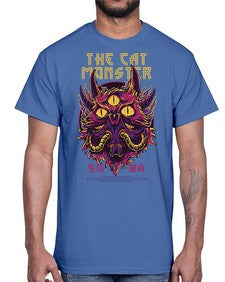 the cat monster gdkkj 1148#- art pop art- Cotton Tee