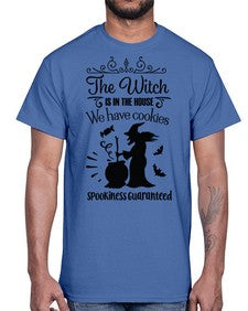 the witch is in the house sign 20#- witch- Cotton Tee