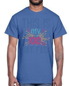 this is my one hundredth day face 984#- one hundred days- Cotton Tee