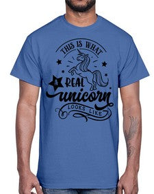 this is what a real unicorn black 436#- unicorn- Cotton Tee