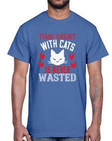time spend with cat is never wasted Style 120#- cats- Cotton Tee