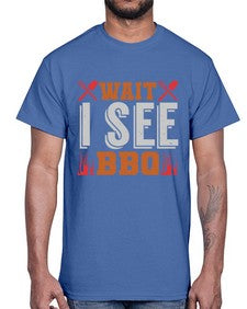 wait i see bbq 457#- bbq- Cotton Tee