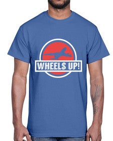 wheels up  50#- airplane- Cotton Tee