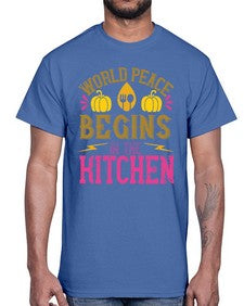 world peace begins in the kitchen 496#- vegan- Cotton Tee