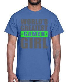 worlds greatest gamer girl 166#- video games- Cotton Tee