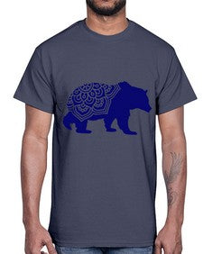 BearMandala 253#- mandala- Cotton Tee